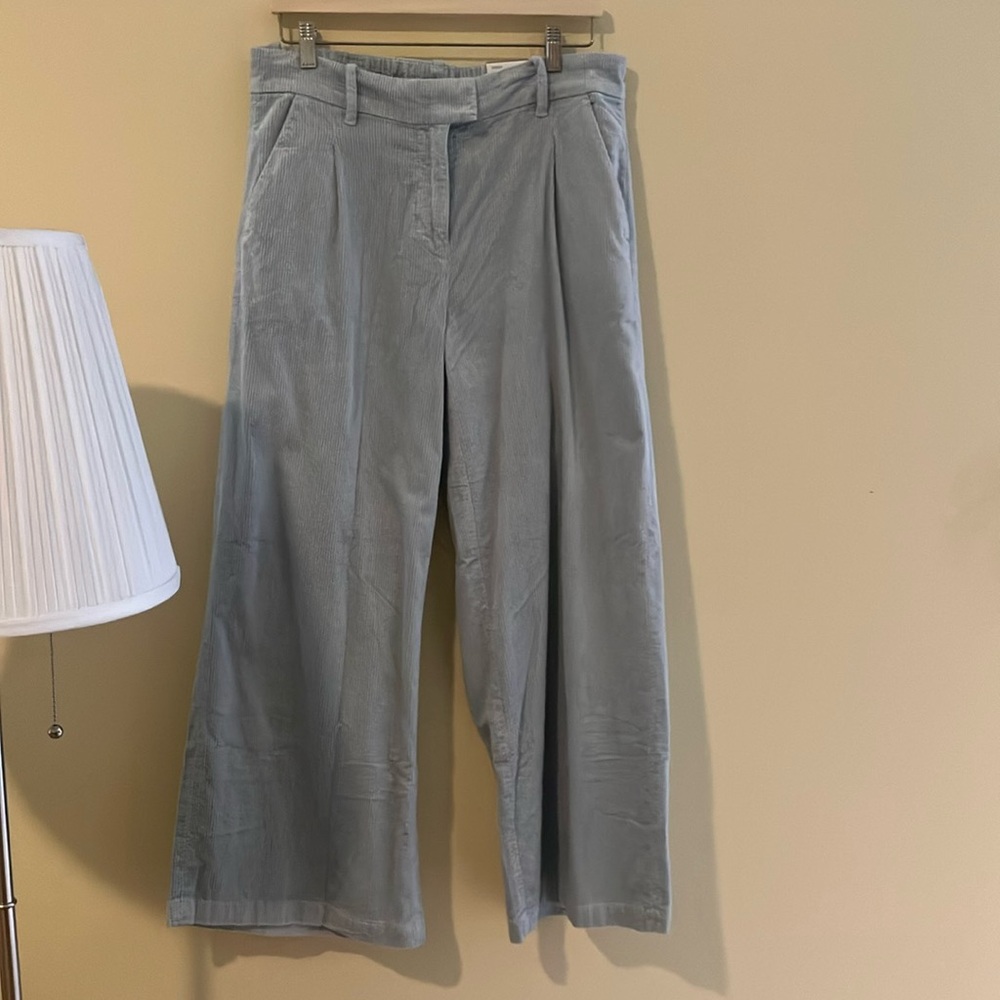 American Eagle Blue Wide Legged Cords Size 8 Short NWT